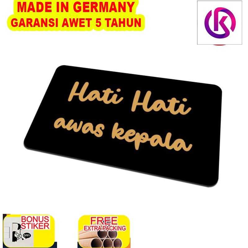 

Grosir SIGN AKRILIK - HATI HATI AWAS KEPALA - 20x12cm - Signage Cafe/Resto