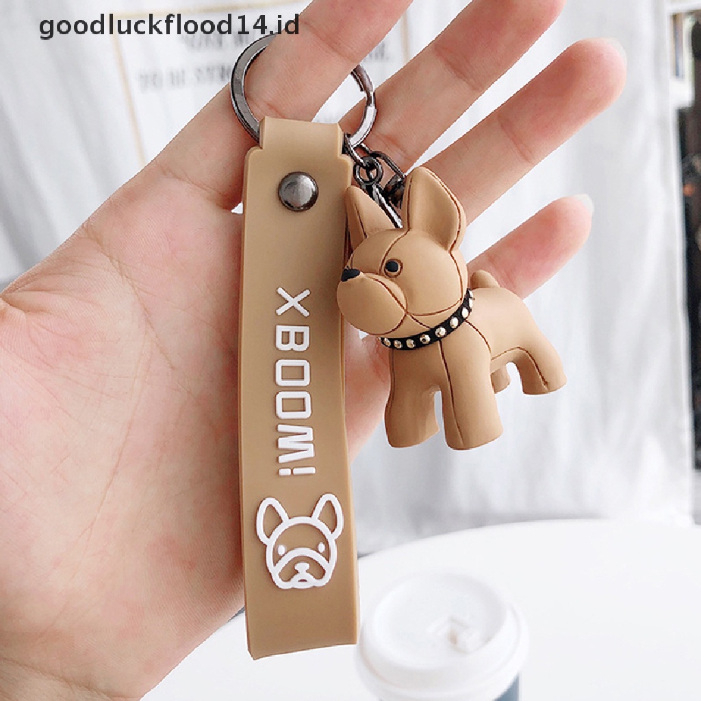 [OOID] Fashion French Punk Bulldog Keychain Leather Dog Keychains For Women/Men's Bag ID