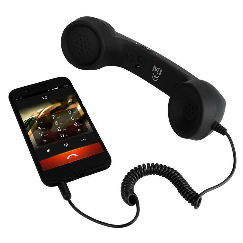 Cocophone Headset anti radiasi hp laptop model gagang telepon Retro Phone Handset Hitam - Headset Gagang Telepon 3.5mm Audio Jack  Classic Anti-Radiation Headphone Retro Phone elephone Cell Phone Handset Receivers Fancy Gift Mobile Phones Receiver