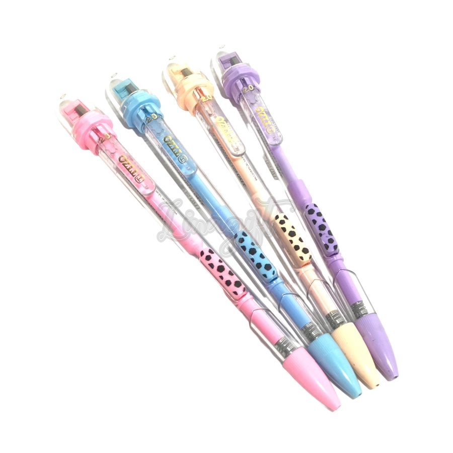 ( Ecer 1 pc ) PENSIL MEKANIK TIZZO - MECHANICAL PENCIL MOTIF BATIK / KAYU WARNA MENARIK