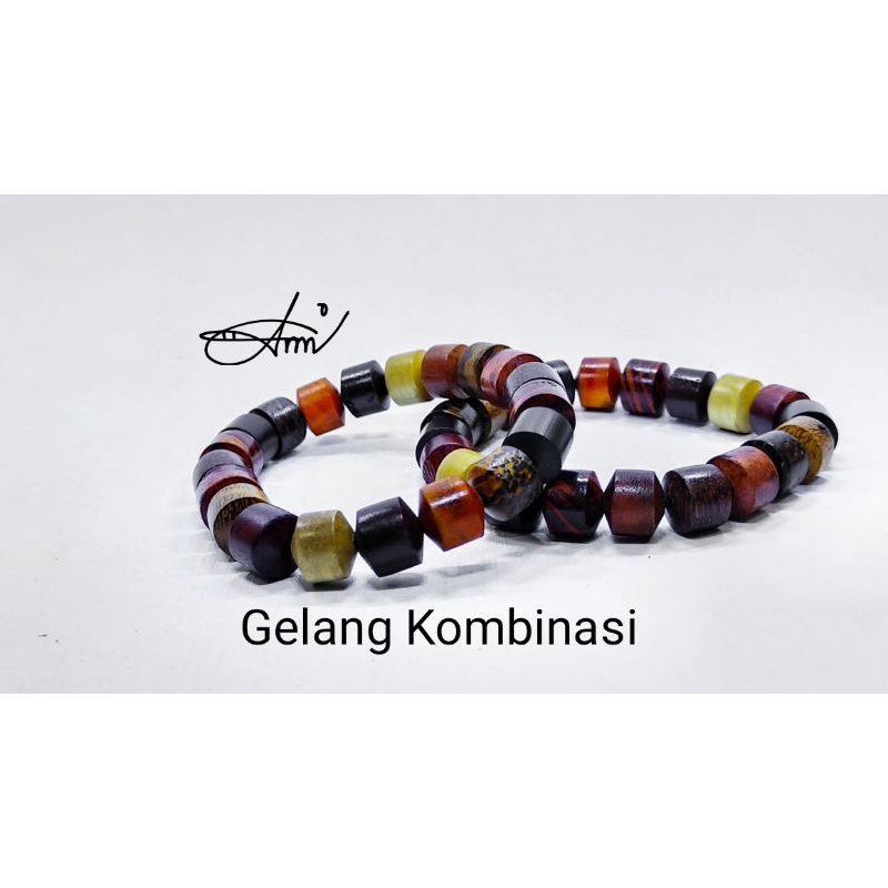 gelang kombinasi kayu bertuah