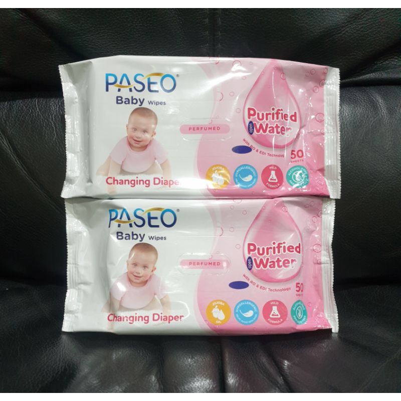 PASEO BABY WIPES 50 SHEETS TISSUE BASAH PASEO