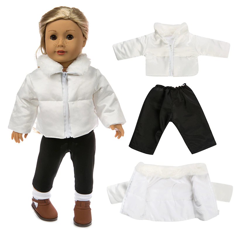 Boneka Lucu Fleta Doll Clothes blanco Doll Clothes fit 18 pulgadas American Doll accesorios el