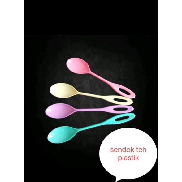 Sendok teh plastik pendek sendok bumbu kecil