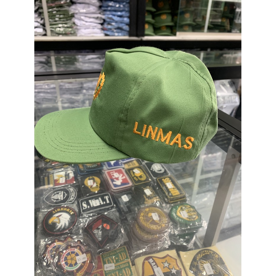 RPM        Topi linmas bordir kirim kanan tulisan &quot;LINMAS&quot;