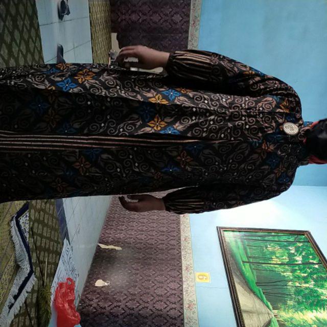 Gamis Cardi Batik Katun Halus 2827 Busui Reseleting Depan Allsize