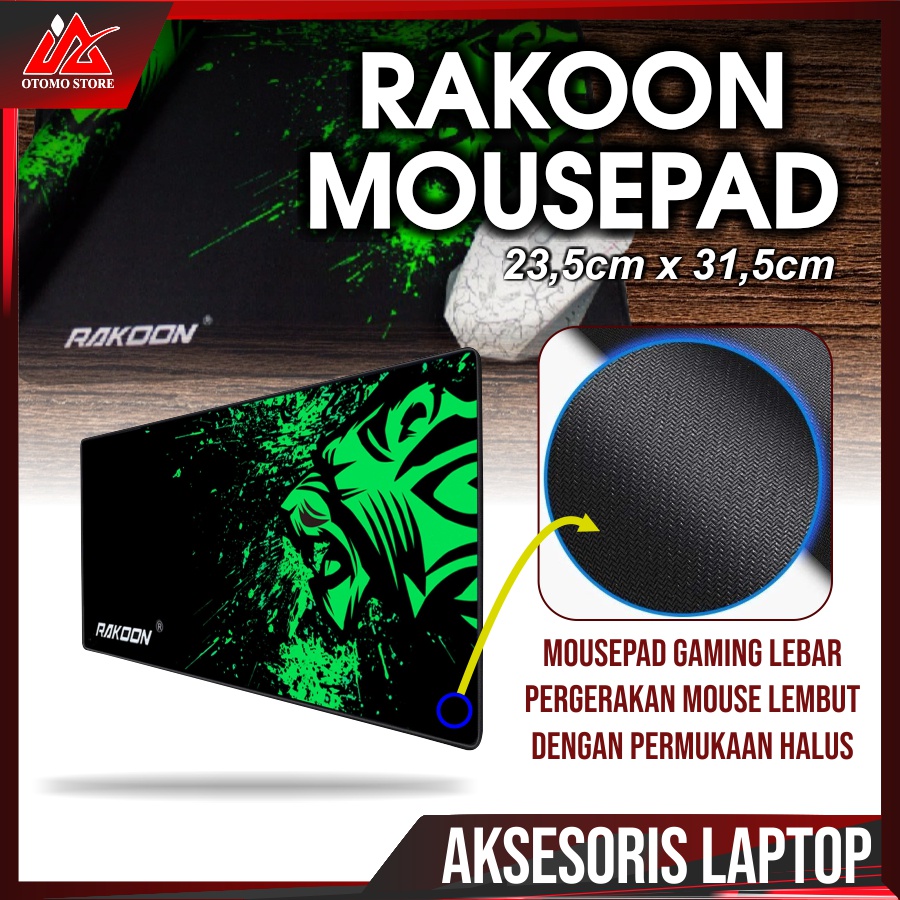 RAKOON MOUSEPAD 24 x 32 cm Gaming Mouse Pad Desk Mat Speed Surface Original Murah