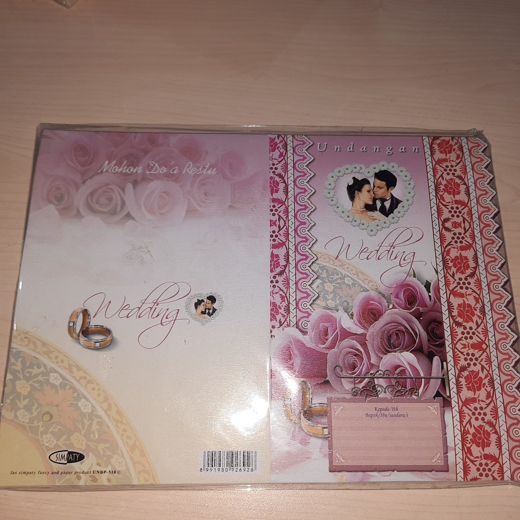 Kartu Undangan Nikah Simpaty Biasa 1 Pak Isi 50 Pcs (19 cm x 26,5 cm)
