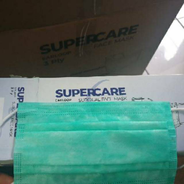 Masker MEDIS 3ply SUPERCARE EARLOOP & HEADLOOP hijab steril terdaftar kemenkes RI ALKES,ISO,FDA,msds