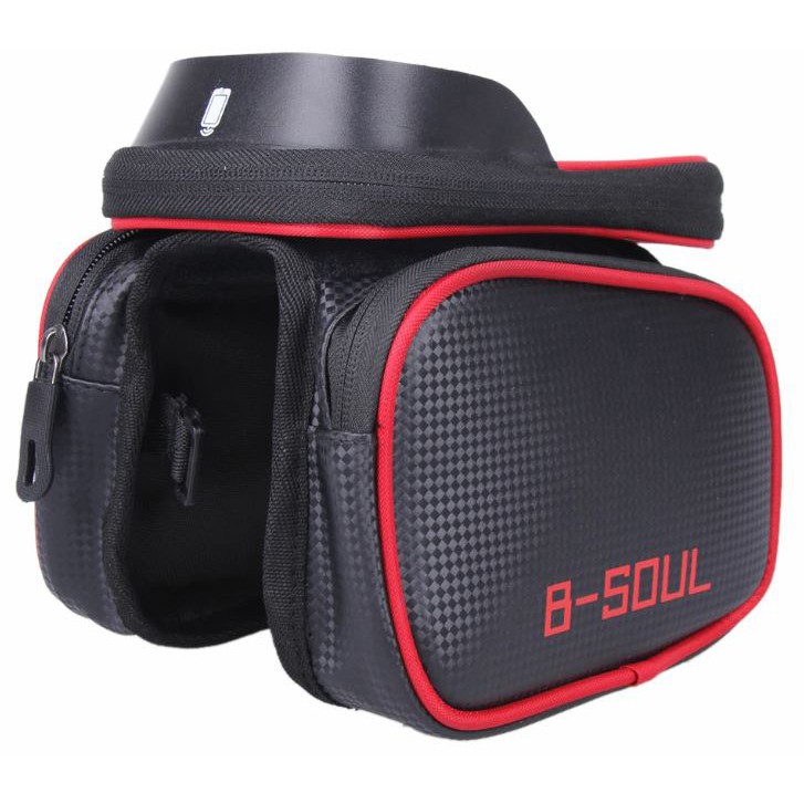 B-SOUL Tas Sepeda Waterproof Smartphone 6.2 Inch - YA0210 - Black/Red