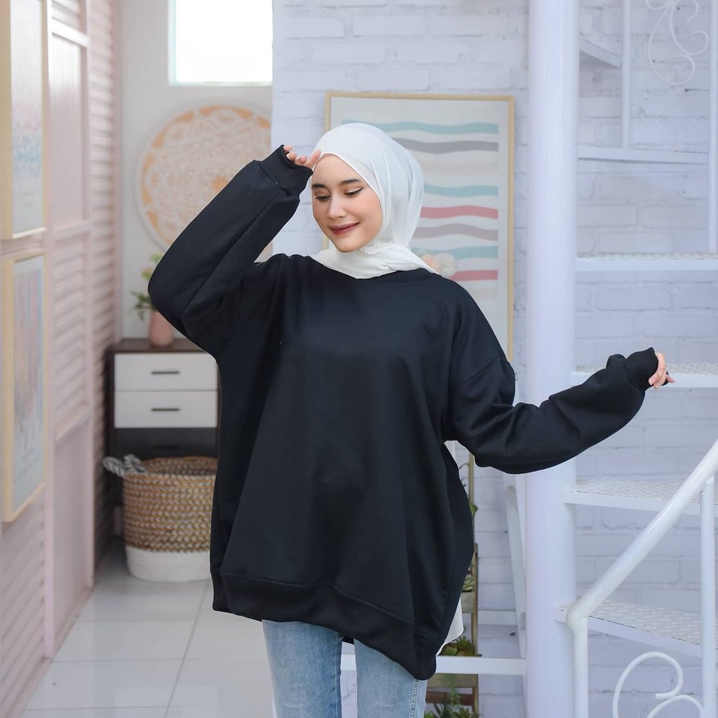 JUMBO Size BASIC SWEATER || CRAWNECK Sweatshirt Zumbo Size XXl PRIA WANITA