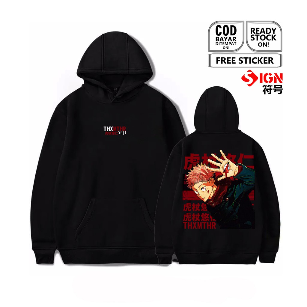 HOODIE YUJI ITADORI JUJUTSU KAISEN WASUKE ANIME MANGA BAJU JEPANG SATORU GOJO SHOKO LEIRI KIYOTAKA