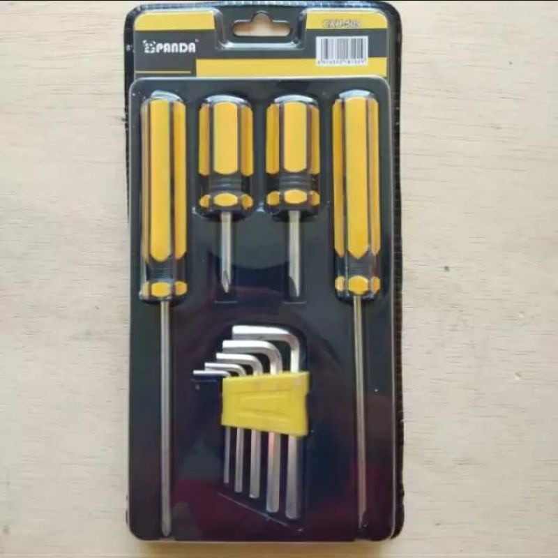 Panda Obeng 4 set Plus Kunci L Set 5 Pcs Obeng min Obeng Plus