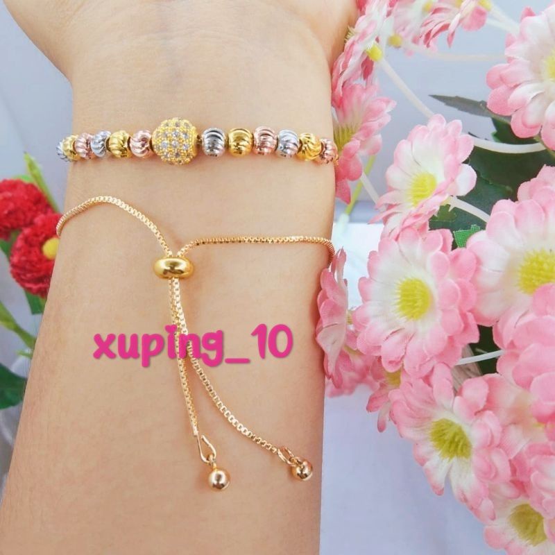 Gelang tangan xuping serut wanita dewasa rosegold