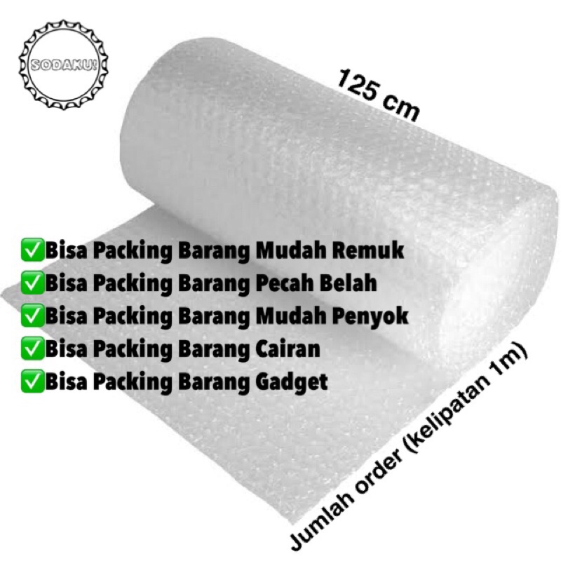 

Bubble Wrap Meteran ( 125 cm x jumlah order kelipatan 100 cm)