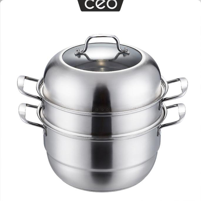 CEO Panci Steamer 3 Tingkat Stainless Steel Set Panci Kukus Stainless