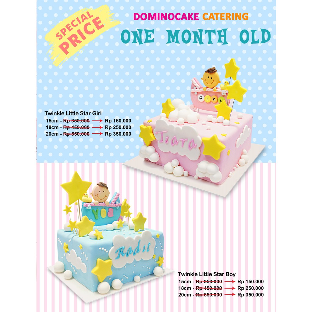 

Kue ulang tahun - Kue ulang tahun anak - Birthday cake - One month old boy and girl