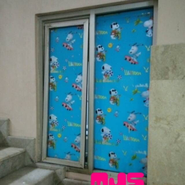 Sticker/stiker kaca motif/sanblast motif kartun/variasi kaca rumah