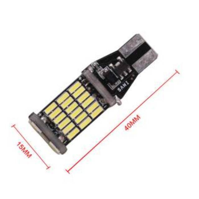 Lampu LED Mundur Senja Sein T15 SMD 4014 45 Titik Mata Sen Rem Canbus T10 W16W Mobil Motor