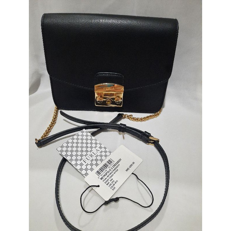 preloved furla metropolis black bag.original