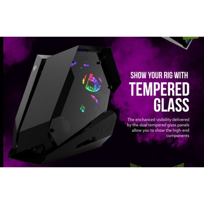 Prime V[L] Green - ALUMUNIUM EXTREME GAMING CASE - DUAL SIDE TEMPERED GLASS