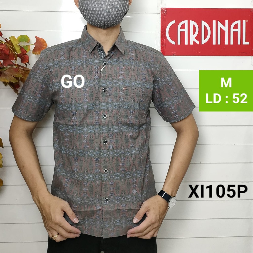 gof M CARDINAL KEMEJA CASUAL Pakaian Atasan Pria Kemeja Reguler Hem Casual Santai Lengan Pendek