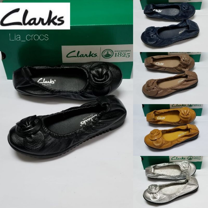 Sepatu Wanita Clarks radial Bow pita kecil / Clarks radial