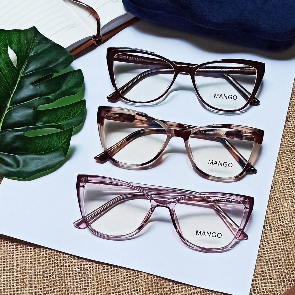 Frame kacamata cateye yuuto + case Size 54-16-145