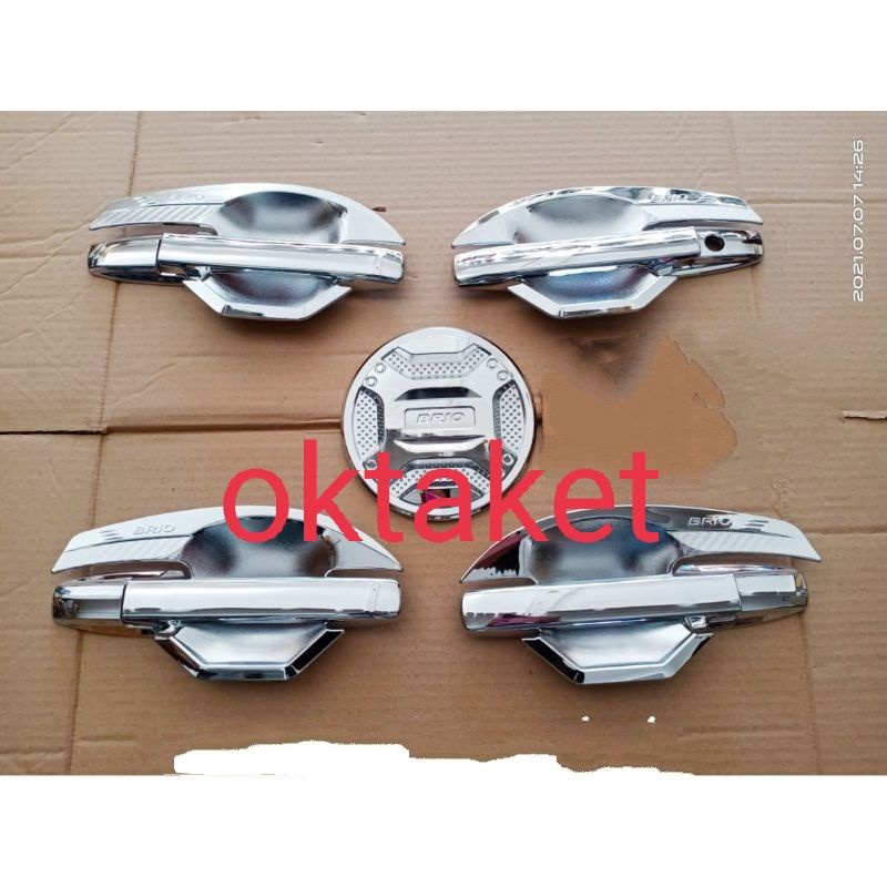 paket outer handle tank cover all new brio 2018 hitam chrome