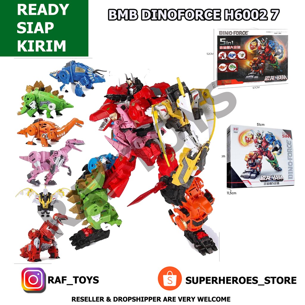 BMB DINOFORCE 5 IN 1 ROBOT DINOSAURUS GABUNGAN MAINAN ANAK
