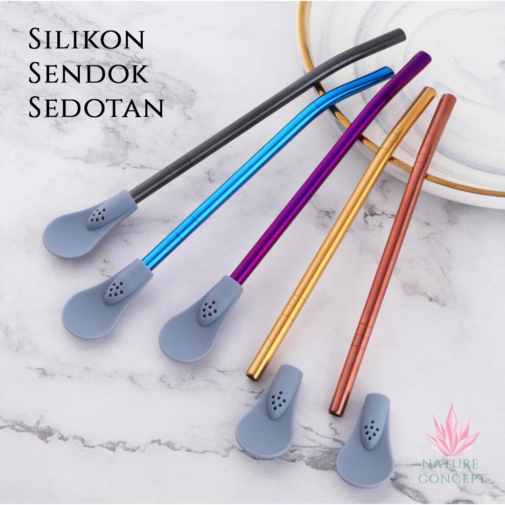 Silikon Sendok Sedotan untuk Stainless Steel Straw Terbaru Termurah