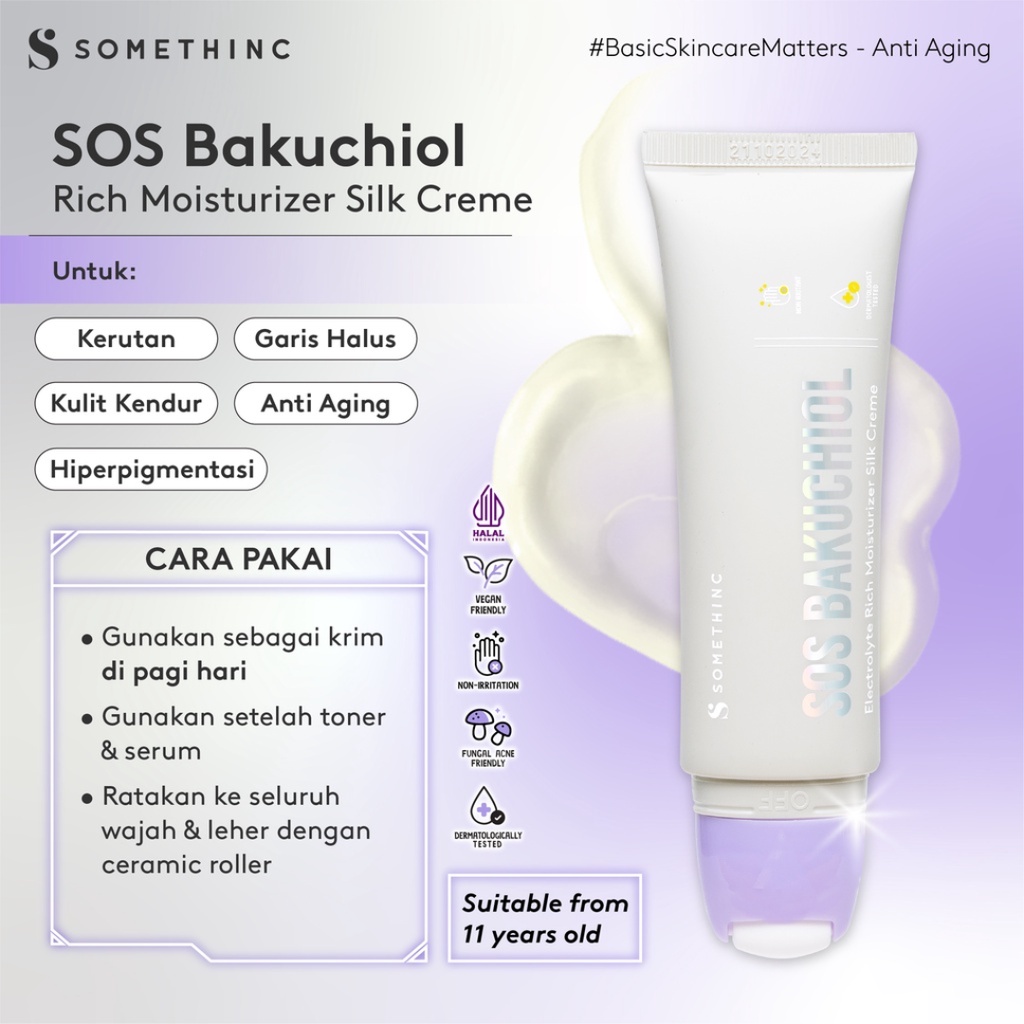 SOMETHINC (SKIN GOALS Moisture Silk Creme, SOS Bakuchiol Electrolyte Rich Moisturizer Silk Creme, Peptinol Granactive Retinoid + Peptide, ACNEDOT Treatment Moisturizer Gel)