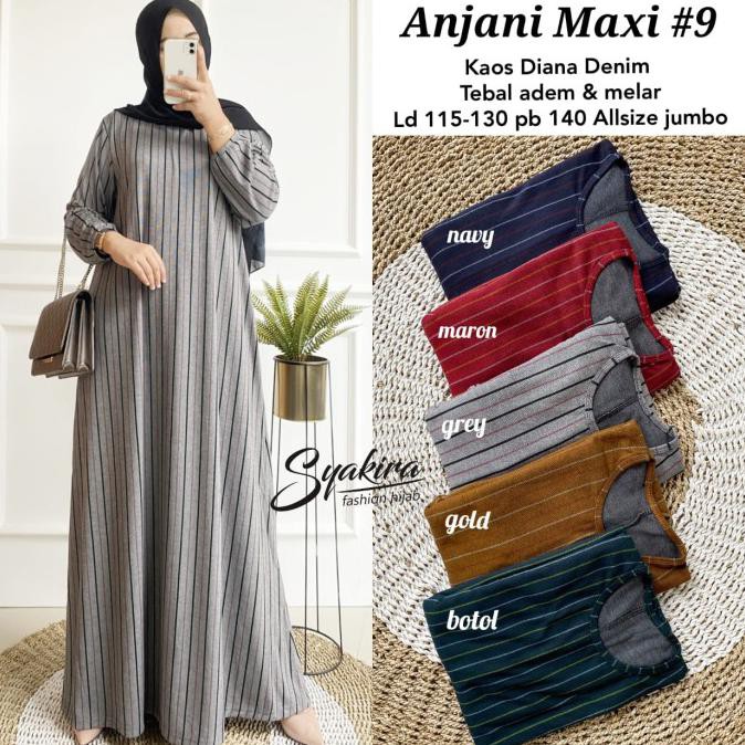 SALE NEW ANJANI#9 JUMBO MAXY TERBARU GAMIS JUMBO BAHAN KAOS DENIM TEBAL