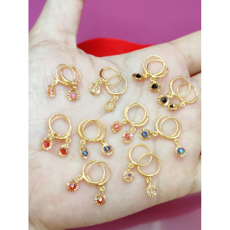 ANTING KENIP ANAK GANTUNG ( PERAK 925 ) LAPIS EMAS 24K