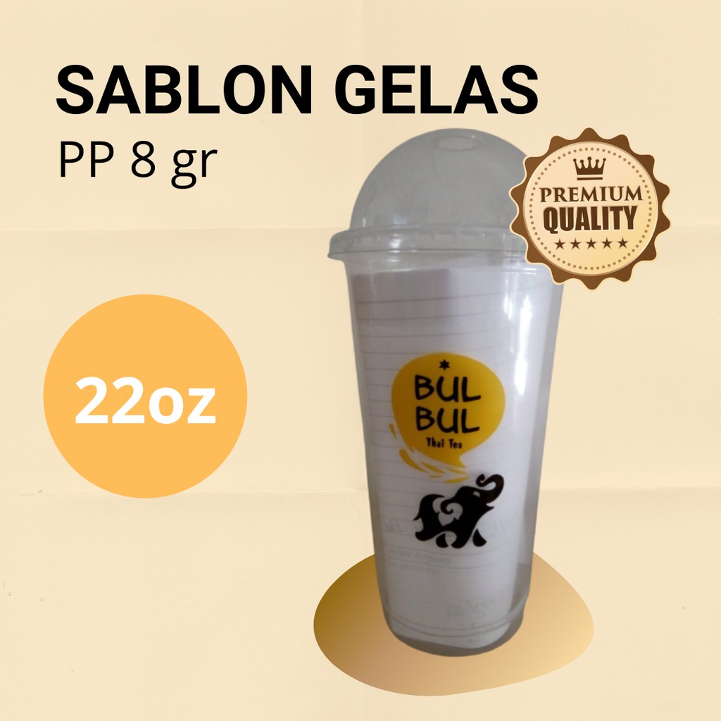 GELAS PLASTIK SABLON BENING CUP PLASTIK BENING GELAS MINUM PP 8 GR 22 OZ MIN. 2000 PCS