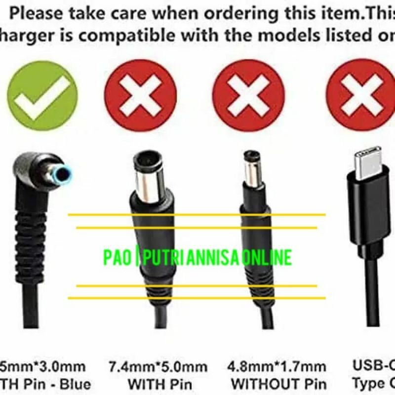 CHARGER LAPTOP HP 14 14-V043TX 14-AM505TU ENVY 14 PAV 15 19.5V - 3.33A ORIGINAL FREE KABEL POWER