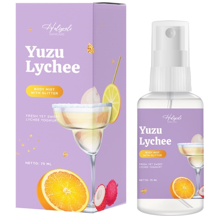 [+1GIFT] READY!! Holigrels body mist parfume VANILLA ECLAIR POPCORN HOLIGREL KALA BODYMIST-Yuzu lychee