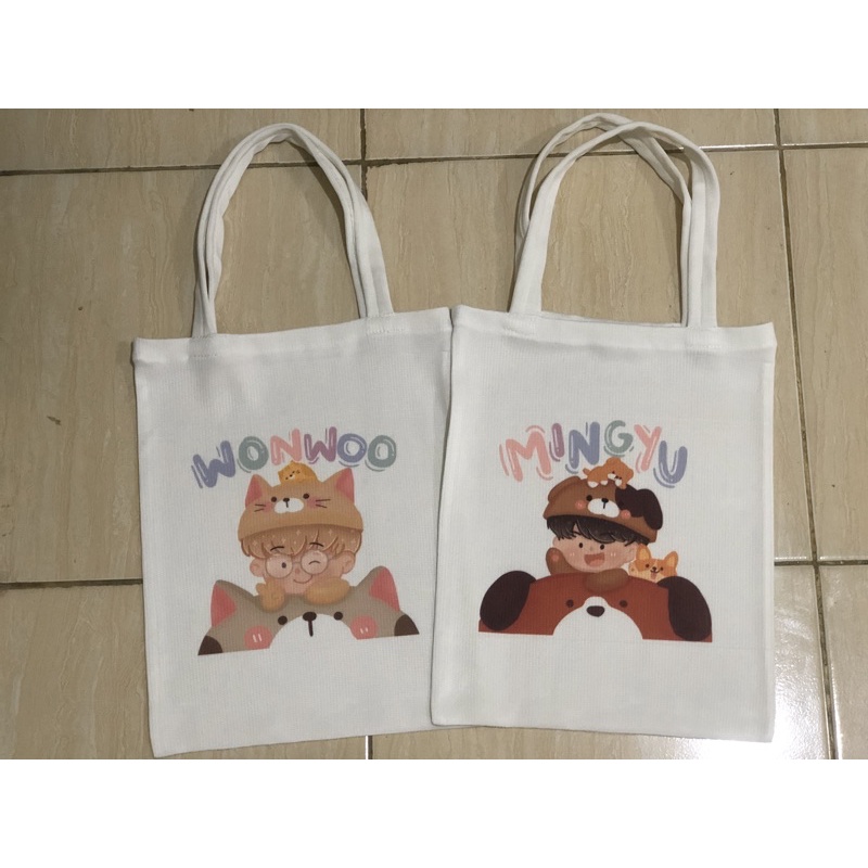 Tote bag Cute dan Bergambar Karakter Member Seventeen