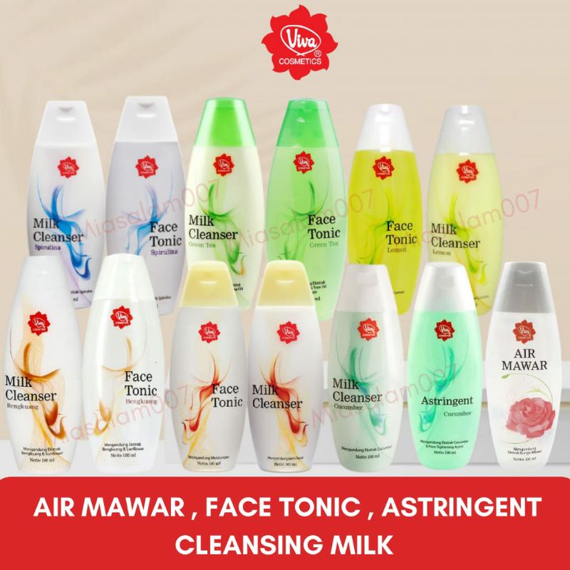 VIVA Milk Cleanser | Face Tonic | Air Mawar | Toner Wajah | Susu Pembersih 100 ml