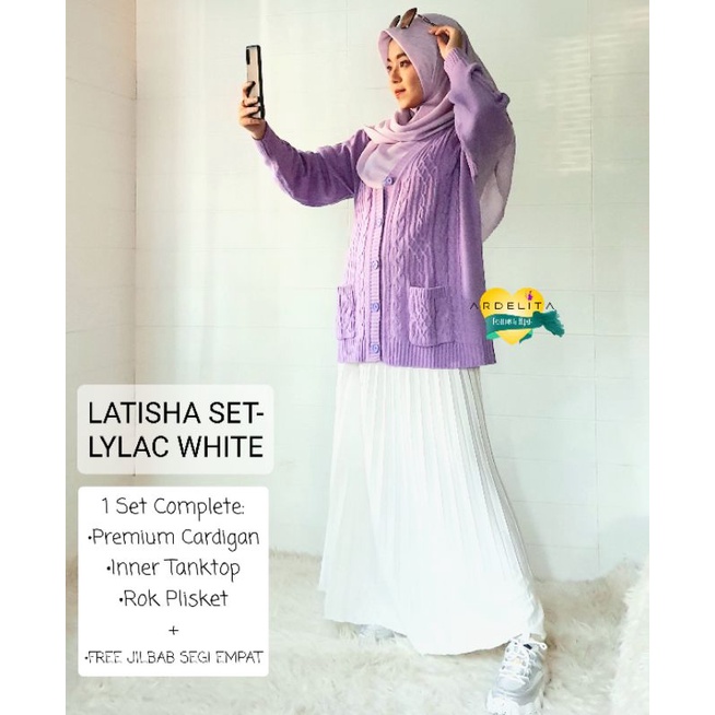 LATHISA SET PREMIUM WINTER LOOK/CARDIGAN HANGAT/OUTER EXPORT/SETELAN WANITA/OOTD HIJAB SELEGRAM
