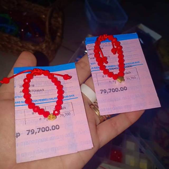 Gelang tali / mute / mute fosfor cina emas hongkong asli mutiara 24 karat