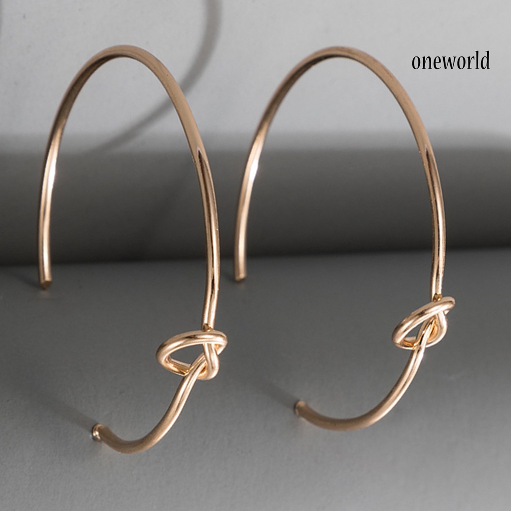 OW# Simple Earrings Hoop Geometry Big Circle Oversized Metal Hoop Earrings for Daily Wear