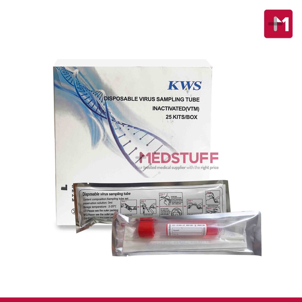 KWS Disposable Virus Sampling Tube VTM Virus Transport Media isi 25pcs