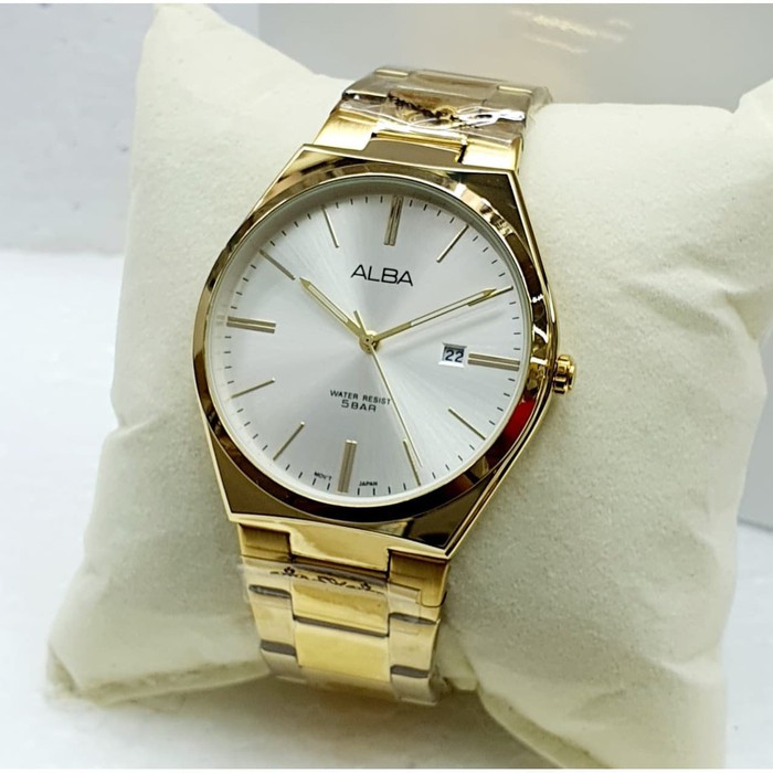 JAM TANGAN WANITA ALBA RANTAI BESAR DATE CEWEK ANALOG ADA 4 WARNA - JAM TANGAN ALBA MURAH