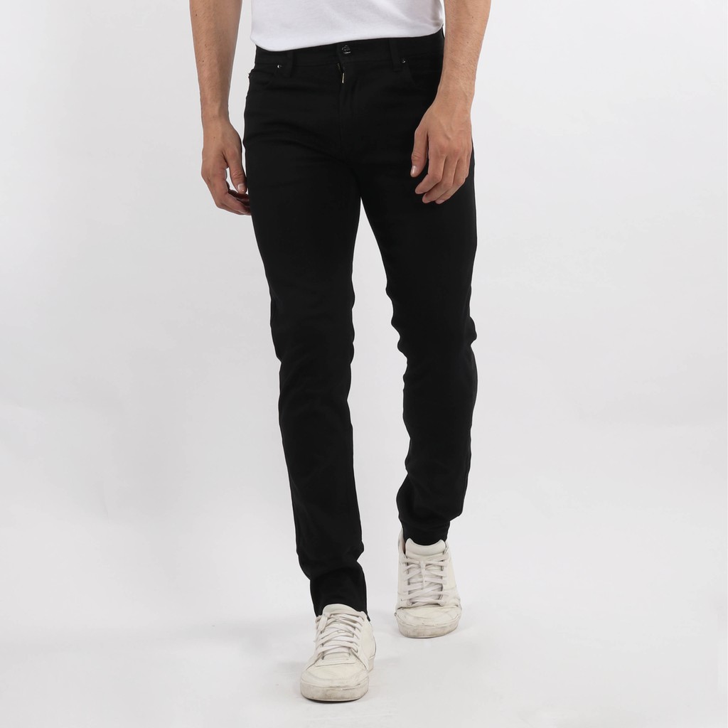  Edwin  Celana  Chinos Pria Monaco Slim Fit Stretch Black 
