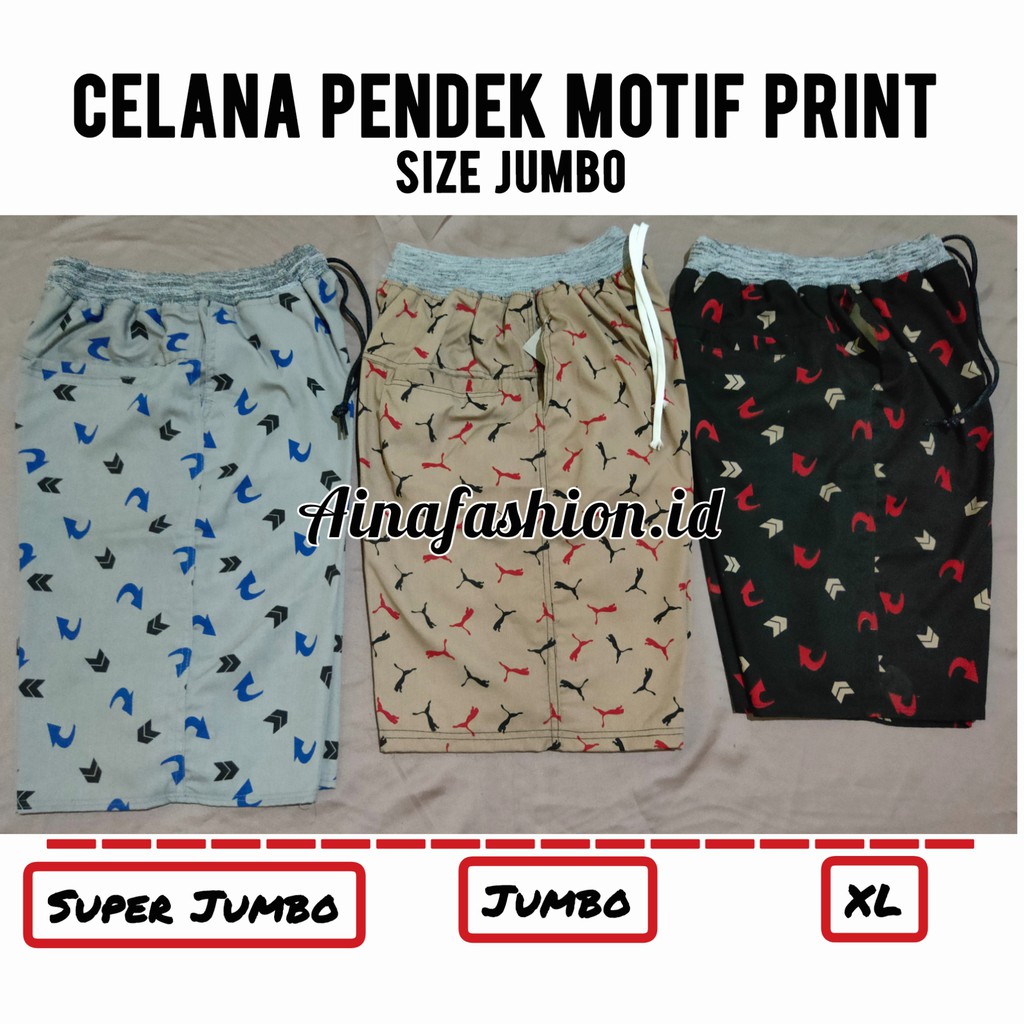 CELANA PENDEK DISTRO MOTIF PRINT JUMBO - CELANA SURFING PRINTING