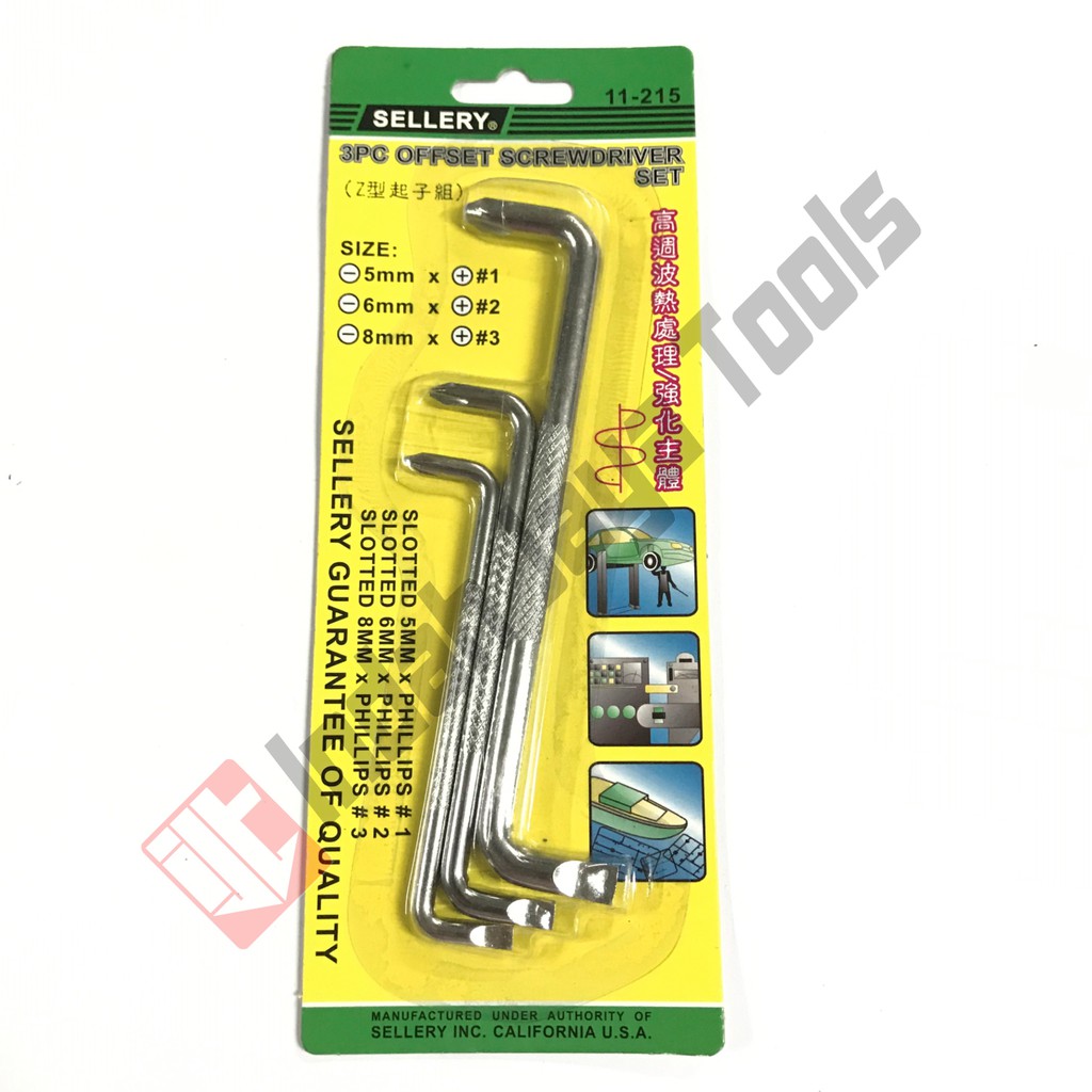 SELLERY 11-215 Obeng Bengkok Set 3 Pcs - Obeng Z Offset Screwdriver