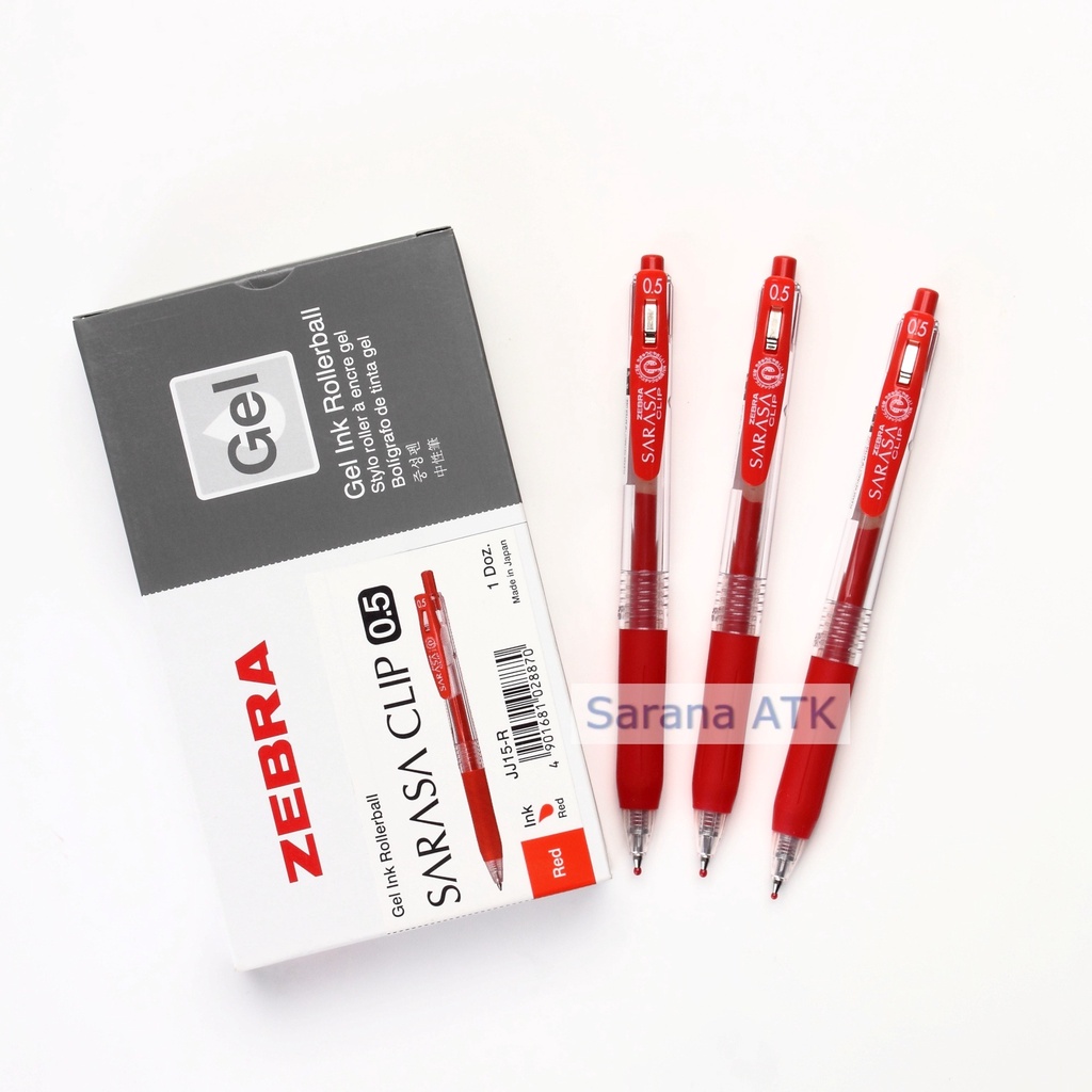 

Zebra Sarasa Clip - JAPAN 0.5 Gel Ink Rollerball - Pulpen Gel Red [1 Pcs]