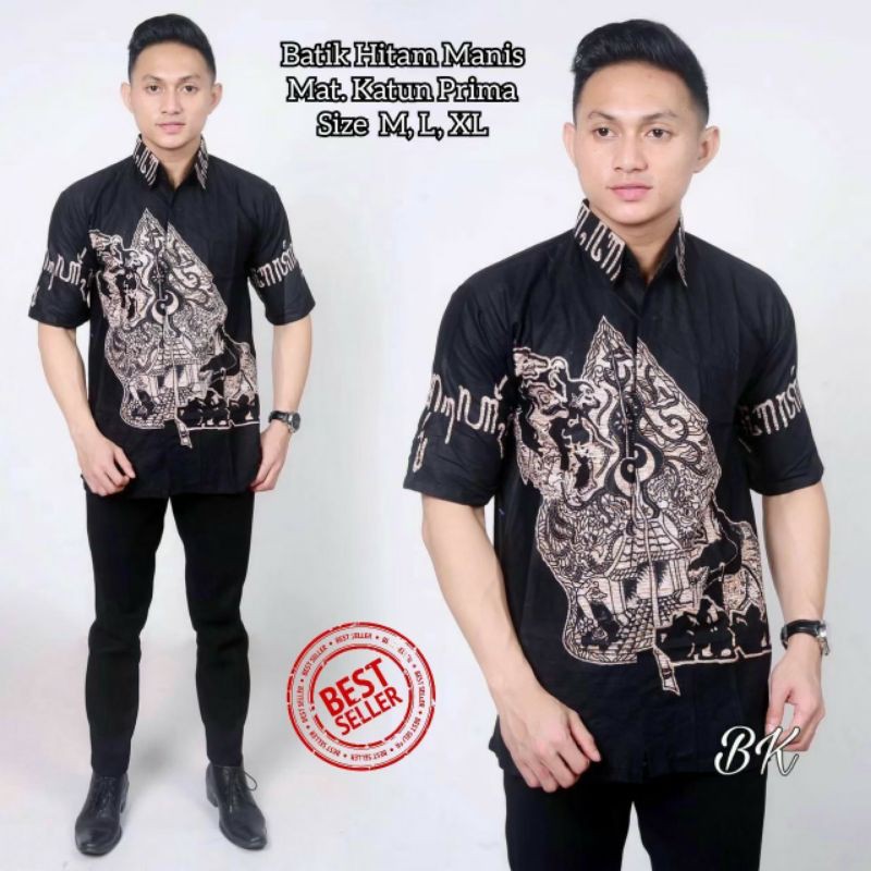 BAJU BATIK PRIA LENGAN PENDEK (BISA COD)