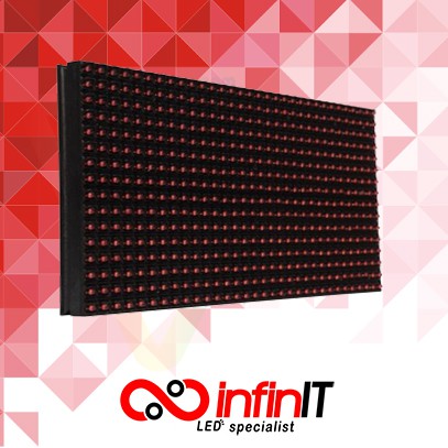 Modul LED Running Text Panel P10 Outdoor Merah